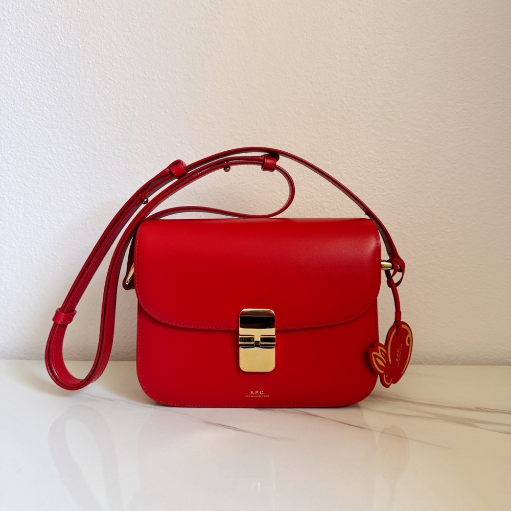 A.P.C. Red Leather Crossbody Bag